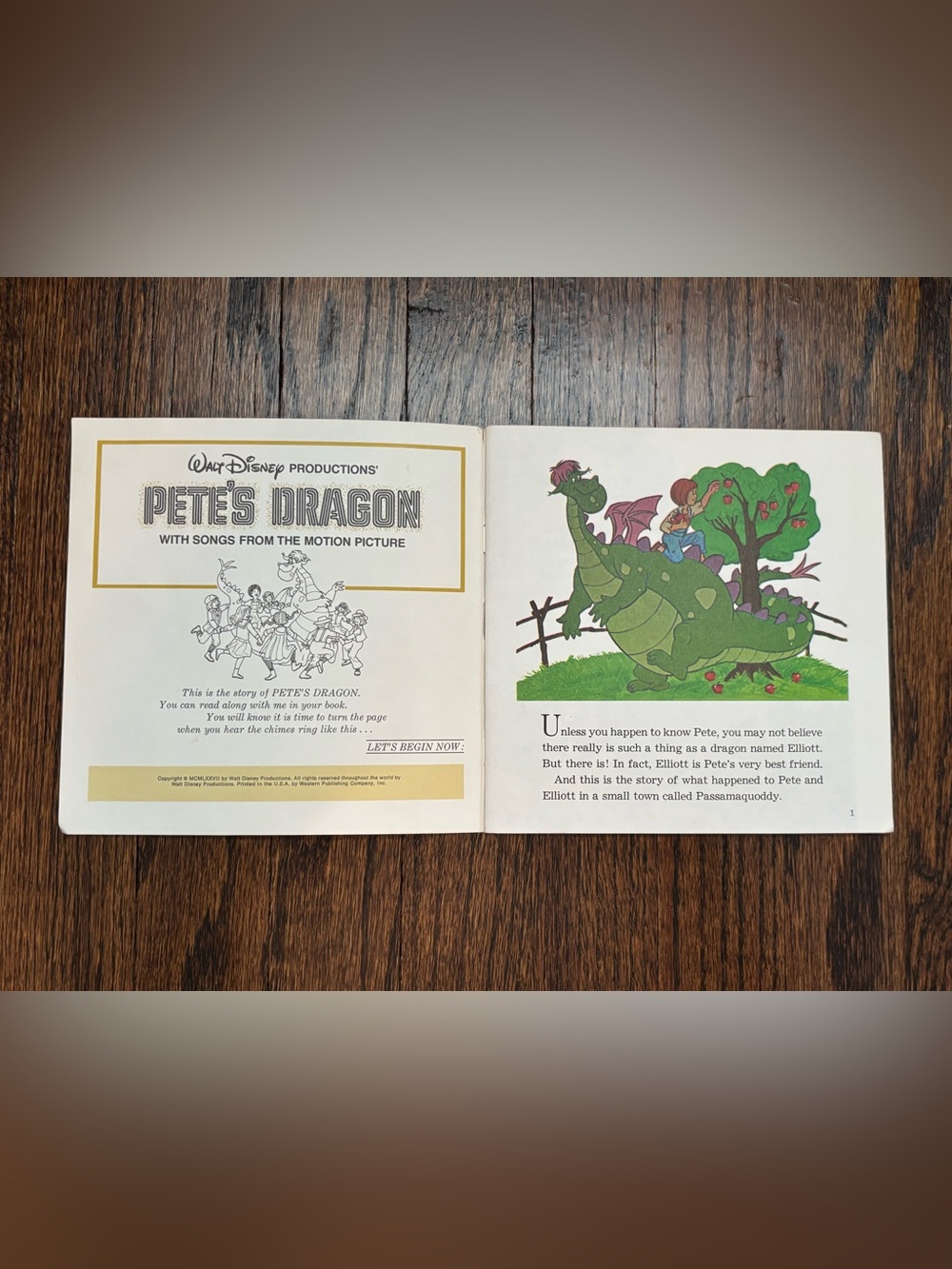 Vintage 1977 Walt Disney Pete Dragon Book & Record # 369 - Picture 4 of 4